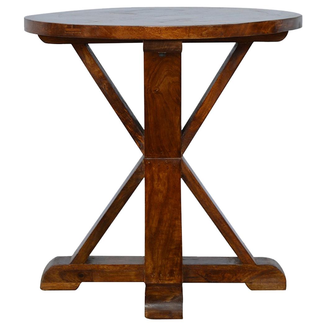 Chestnut Trestle Round Table | Chestnut Finish | Classic Dining Design