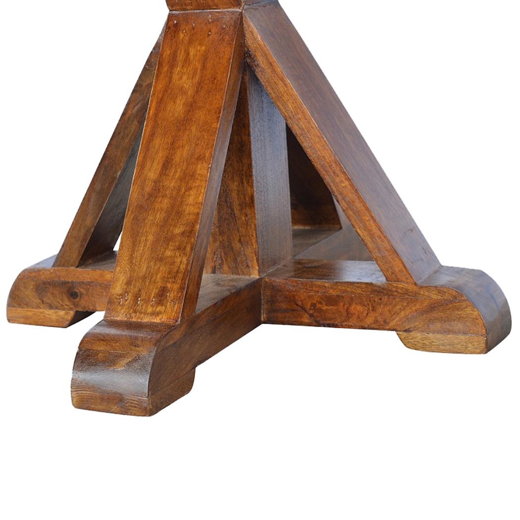 Chestnut Trestle Round Table | Chestnut Finish | Classic Dining Design