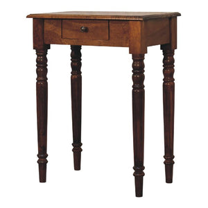 Chestnut Turned Leg Writing Desk | Solid Mango Wood | Home Office Desk