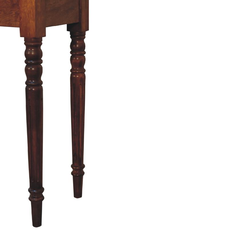 Chestnut Turned Leg Writing Desk | Solid Mango Wood | Home Office Desk