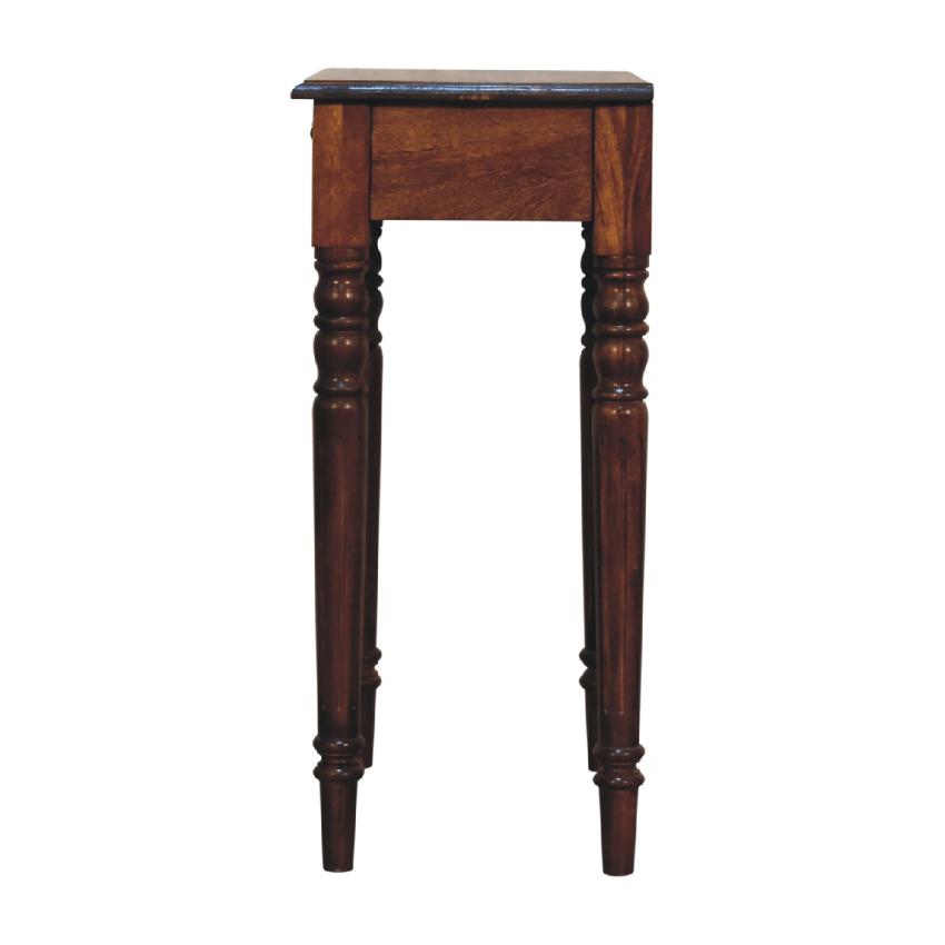 Chestnut Turned Leg Writing Desk | Solid Mango Wood | Home Office Desk