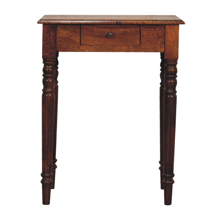 Chestnut Turned Leg Writing Desk | Solid Mango Wood | Home Office Desk
