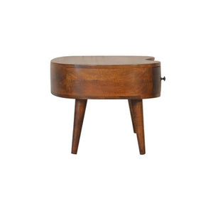 Chestnut Wave Coffee Table | Solid Mango Wood | 1 Drawer & Open Shelf