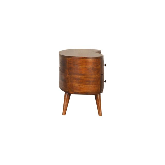 Chestnut Wave Media Unit | Solid Mango Wood | 4 Drawers & 2 Open Shelves