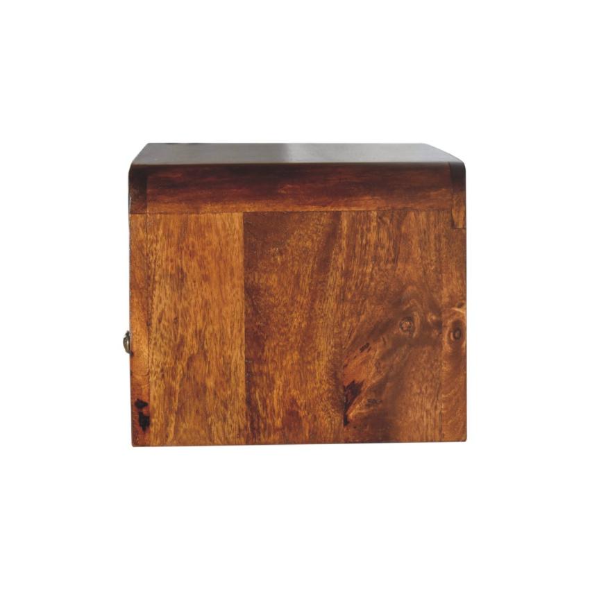 Chunky Chestnut Wall Mounted Nightstand | Solid Mango Wood | 1 Drawer