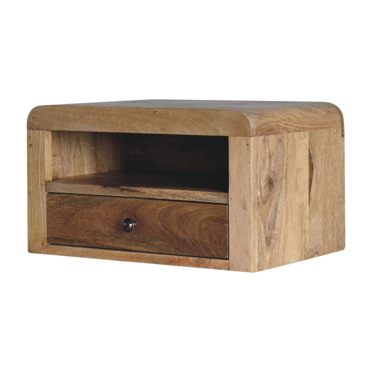 Chunky Floating Bedside Table | Oak Finish | Wall-Mounted Design
