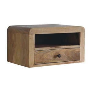 Chunky Floating Bedside Table | Oak Finish | Wall-Mounted Design