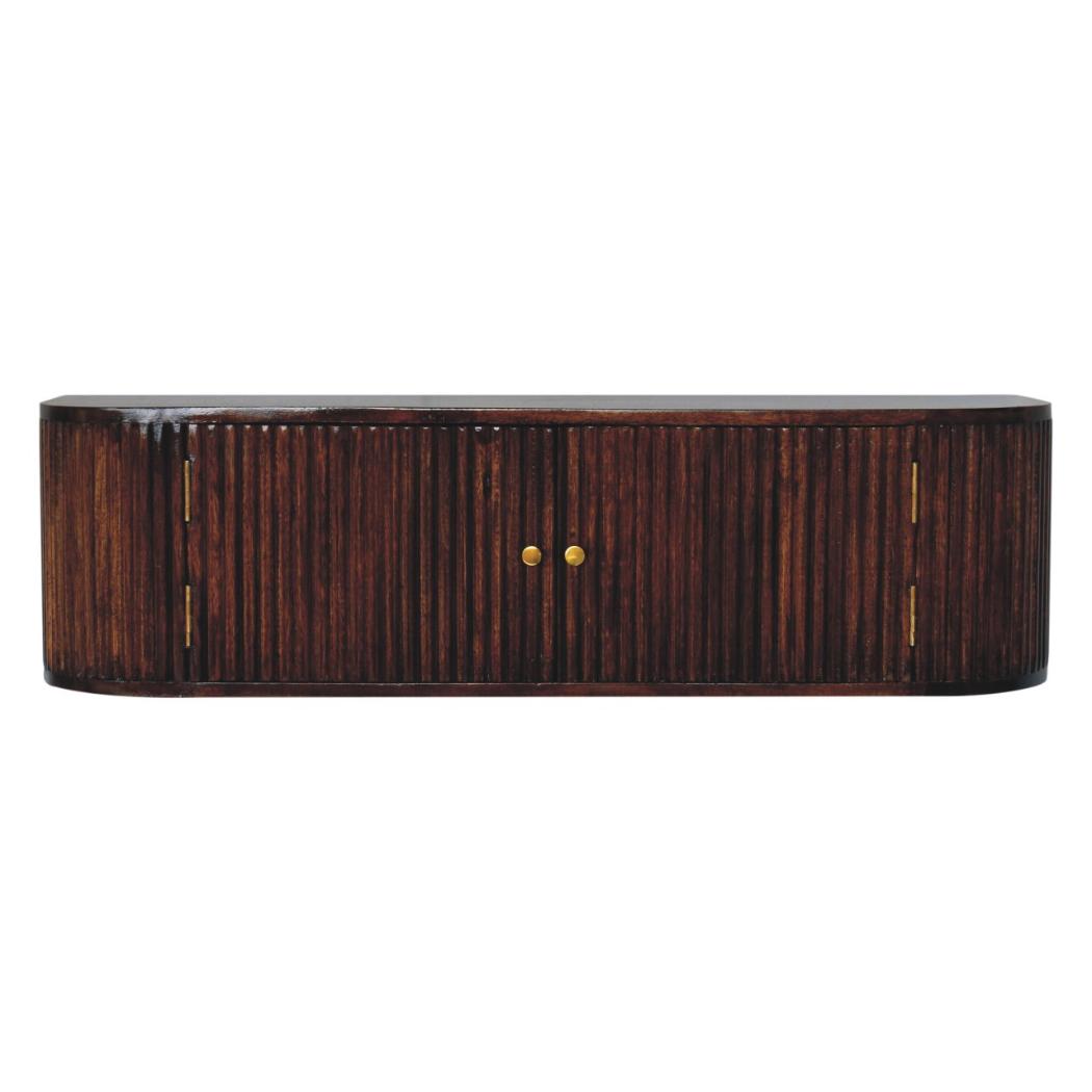 Chunky Wall-Mounted Console | Chestnut Finish | Floating Display Surface