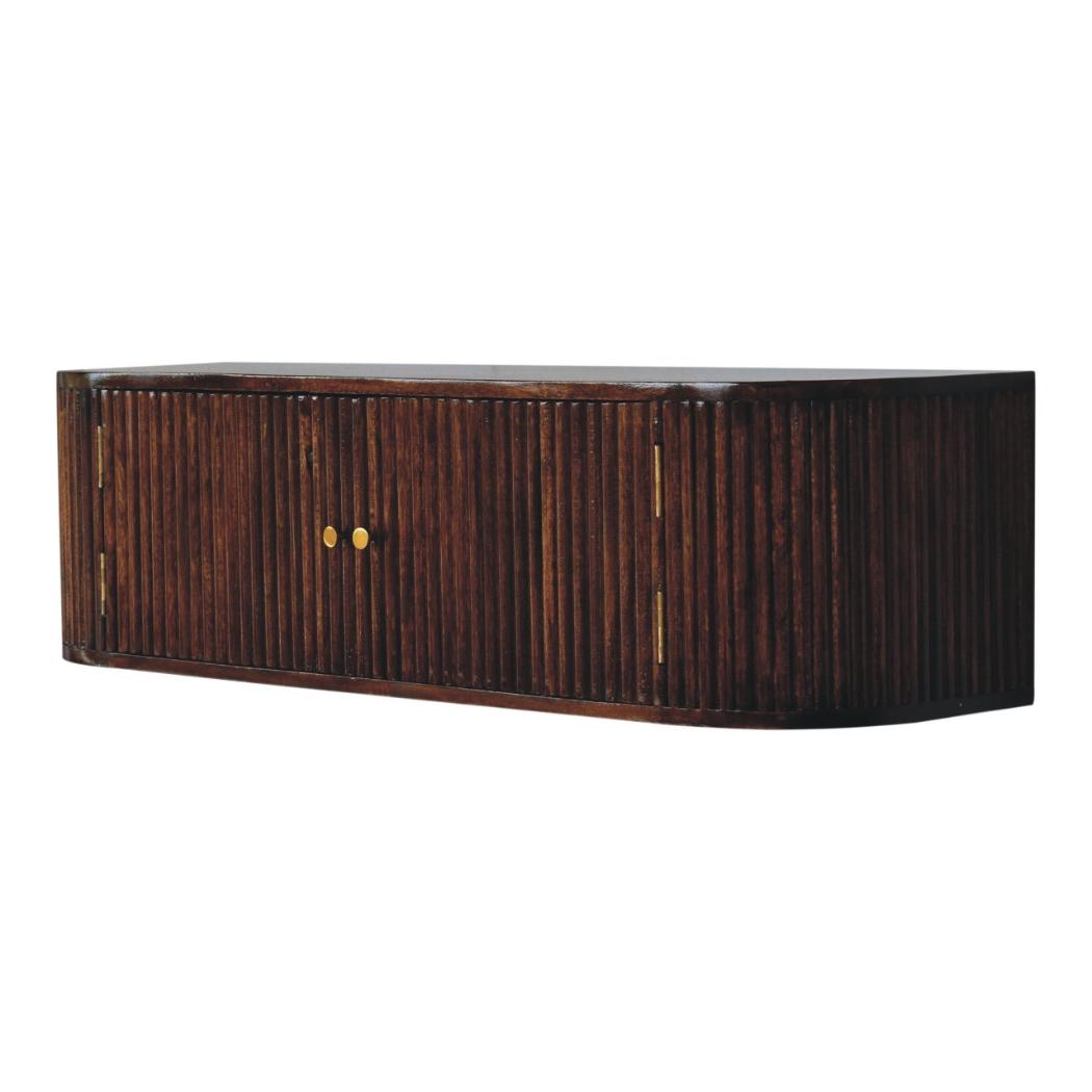 Chunky Wall-Mounted Console | Chestnut Finish | Floating Display Surface