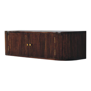 Chunky Wall-Mounted Console | Chestnut Finish | Floating Display Surface