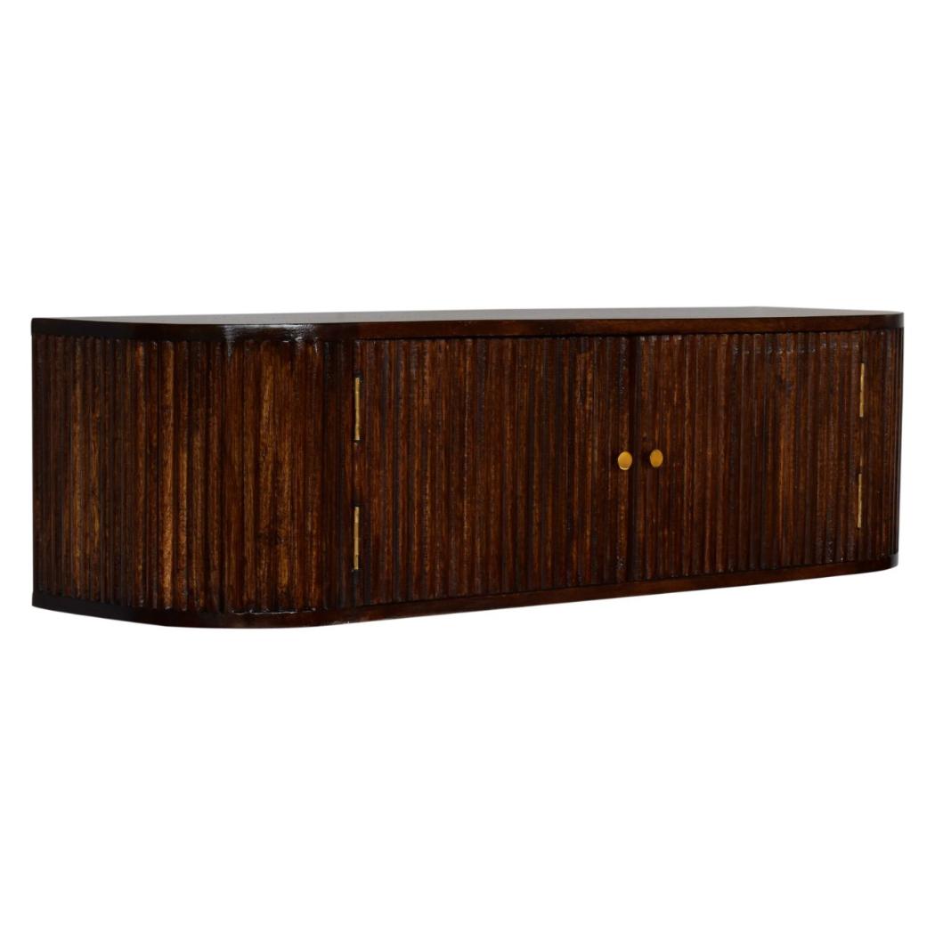Chunky Wall-Mounted Console | Chestnut Finish | Floating Display Surface