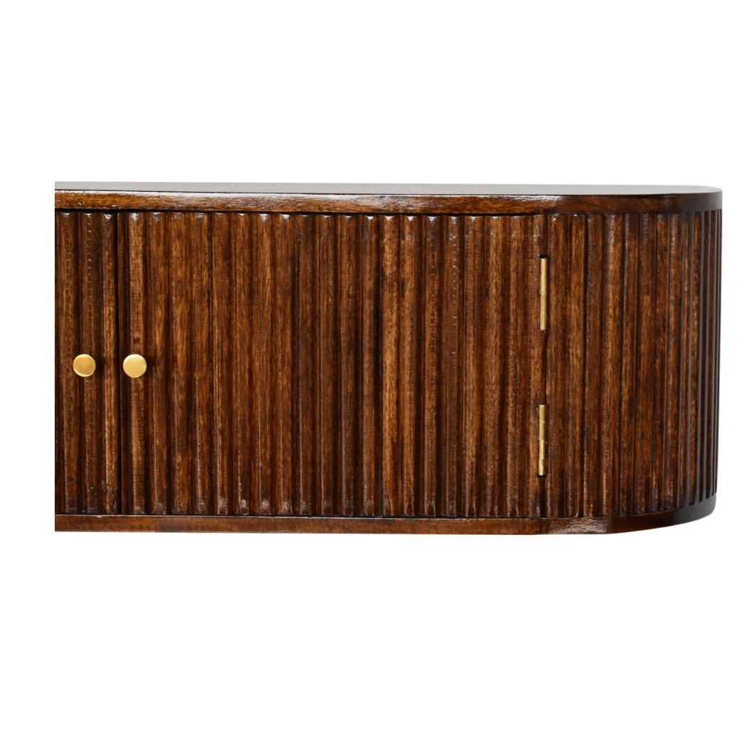 Chunky Wall-Mounted Console | Chestnut Finish | Floating Display Surface