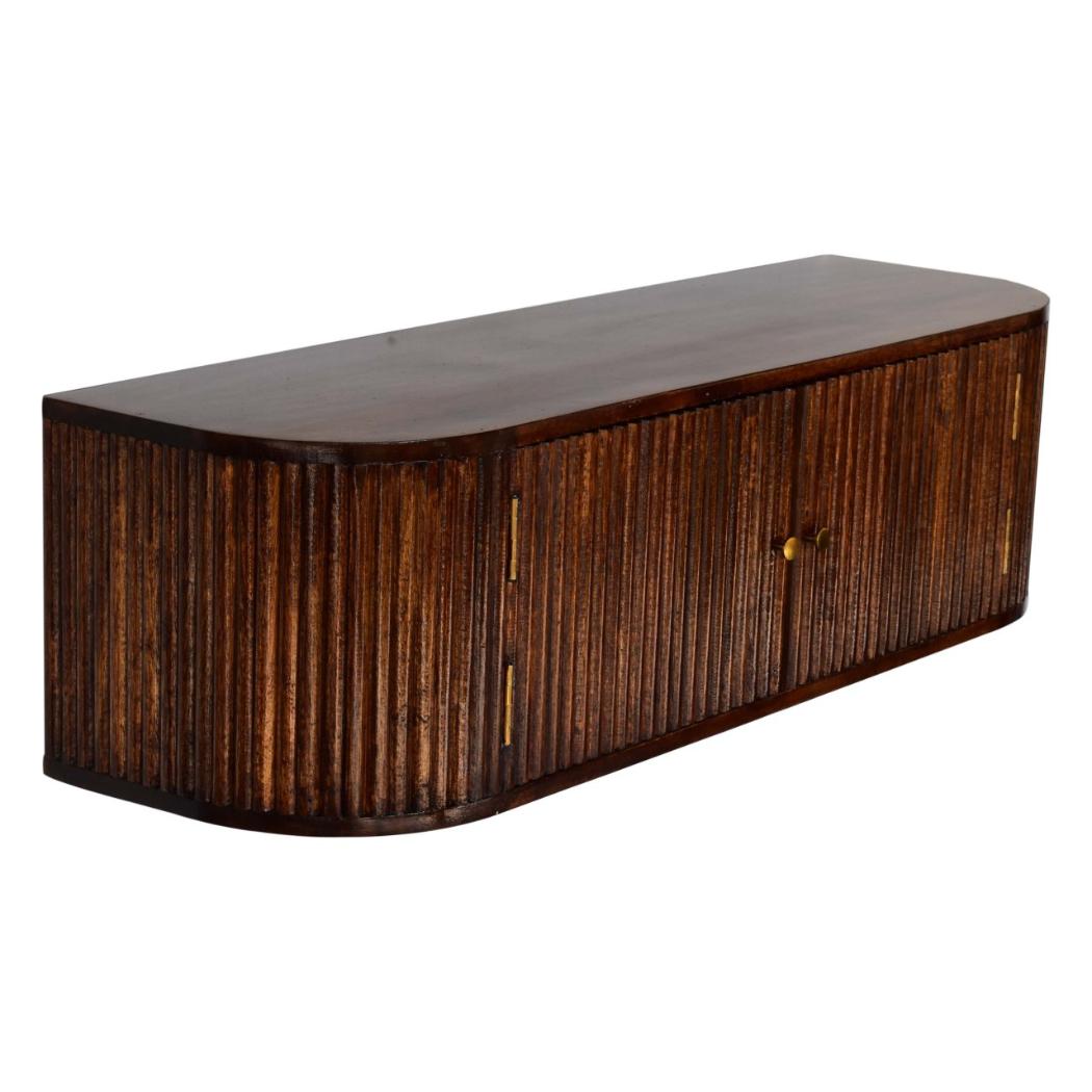 Chunky Wall-Mounted Console | Chestnut Finish | Floating Display Surface