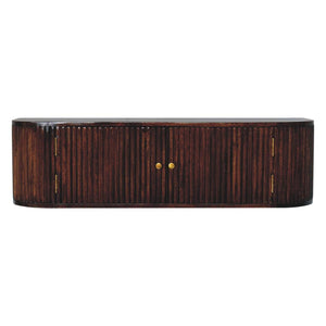 Chunky Wall-Mounted Console | Chestnut Finish | Floating Display Surface