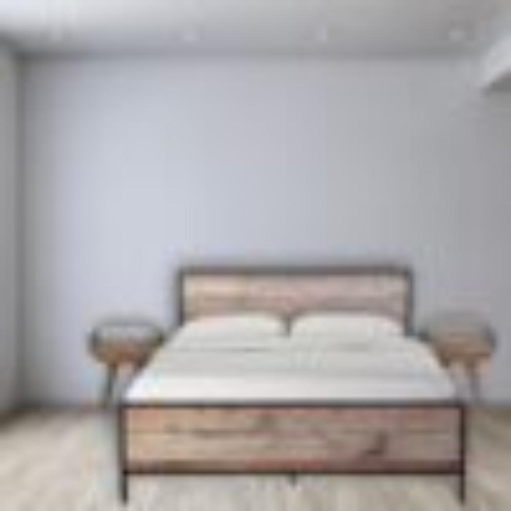 Circular Bedside Table | Solid Mango Wood | Grey Wash Finish | Round Bedroom Storage