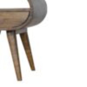 Circular Bedside Table | Solid Mango Wood | Grey Wash Finish | Round Bedroom Storage