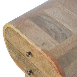 Circular Compact Bedside Table | Rounded Profile | Bedroom Furniture