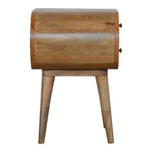 Circular Compact Bedside Table | Rounded Profile | Bedroom Furniture