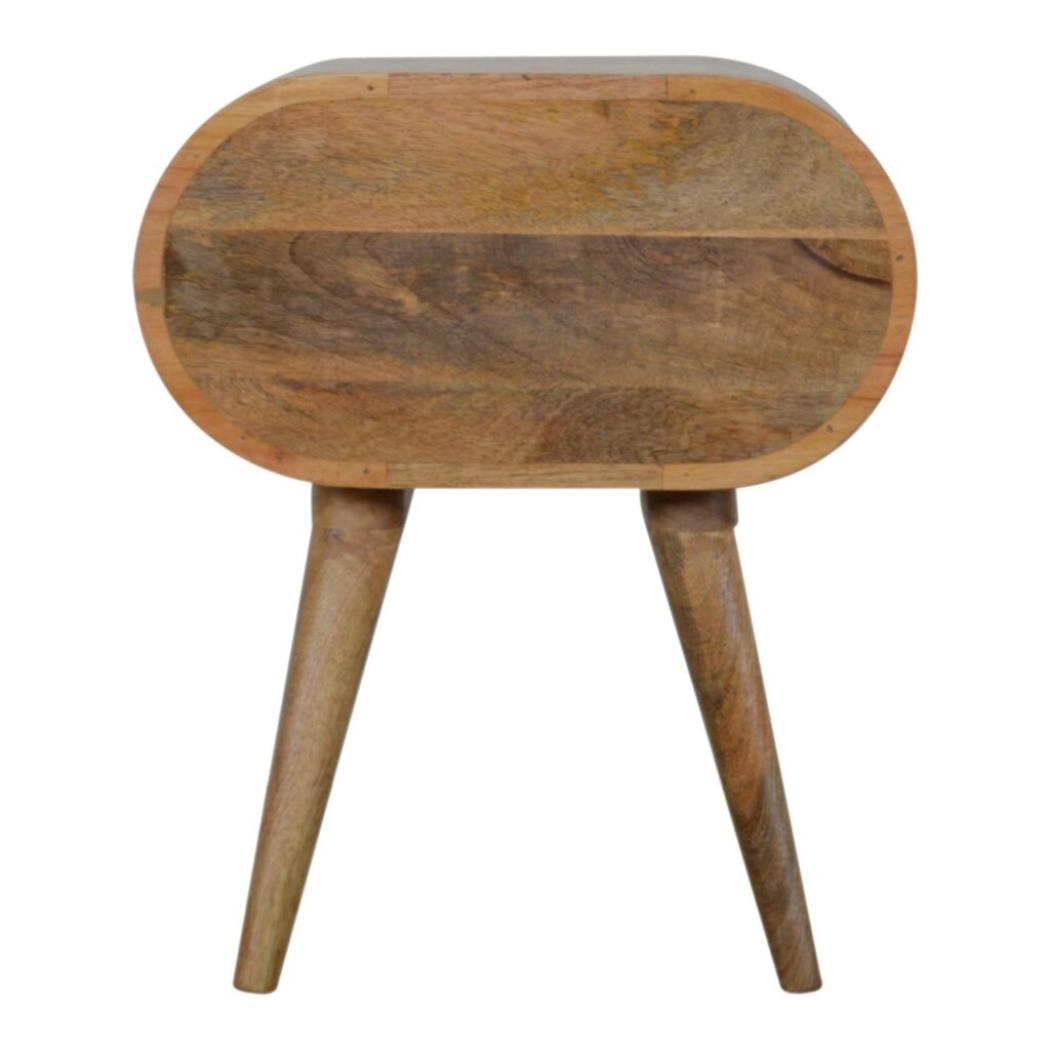Circular Compact Bedside Table | Rounded Profile | Bedroom Furniture
