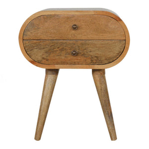 Circular Compact Bedside Table | Rounded Profile | Bedroom Furniture