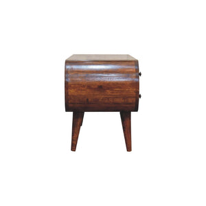 Circular Media Unit | Chestnut Finish | Rounded TV Console