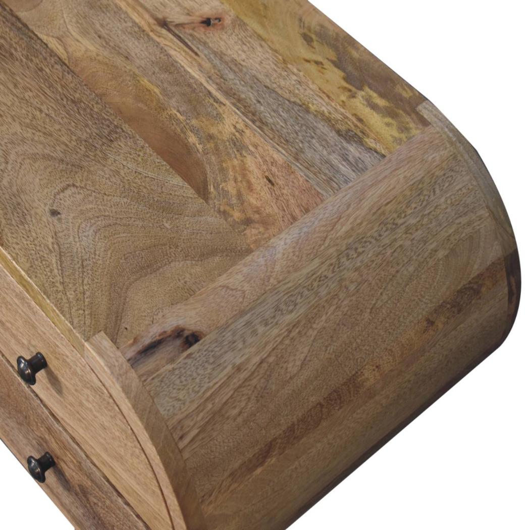 Circular Media Unit | Oak-Inspired Finish | 2 Open Slots