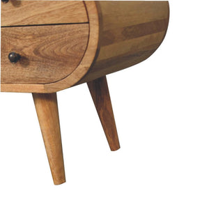 Circular Media Unit | Oak-Inspired Finish | 2 Open Slots