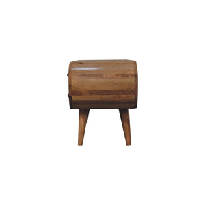 Circular Media Unit | Oak-Inspired Finish | 2 Open Slots