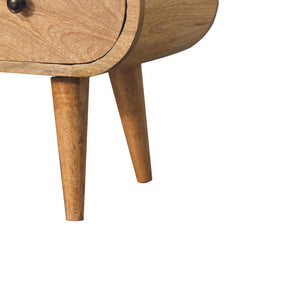 Circular TV Unit | Oak-Inspired Finish | Rounded Media Storage