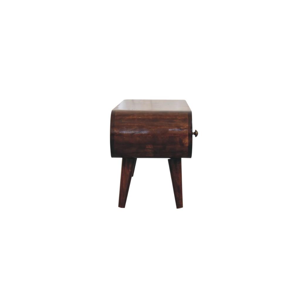 Circular TV Unit | Solid Mango Wood | California Walnut Finish