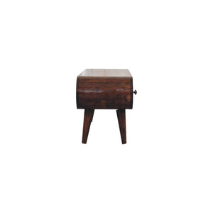 Circular TV Unit | Solid Mango Wood | California Walnut Finish