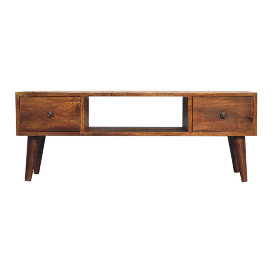 Classic Coffee Table | Solid Mango Wood | Chestnut Finish | Living Room