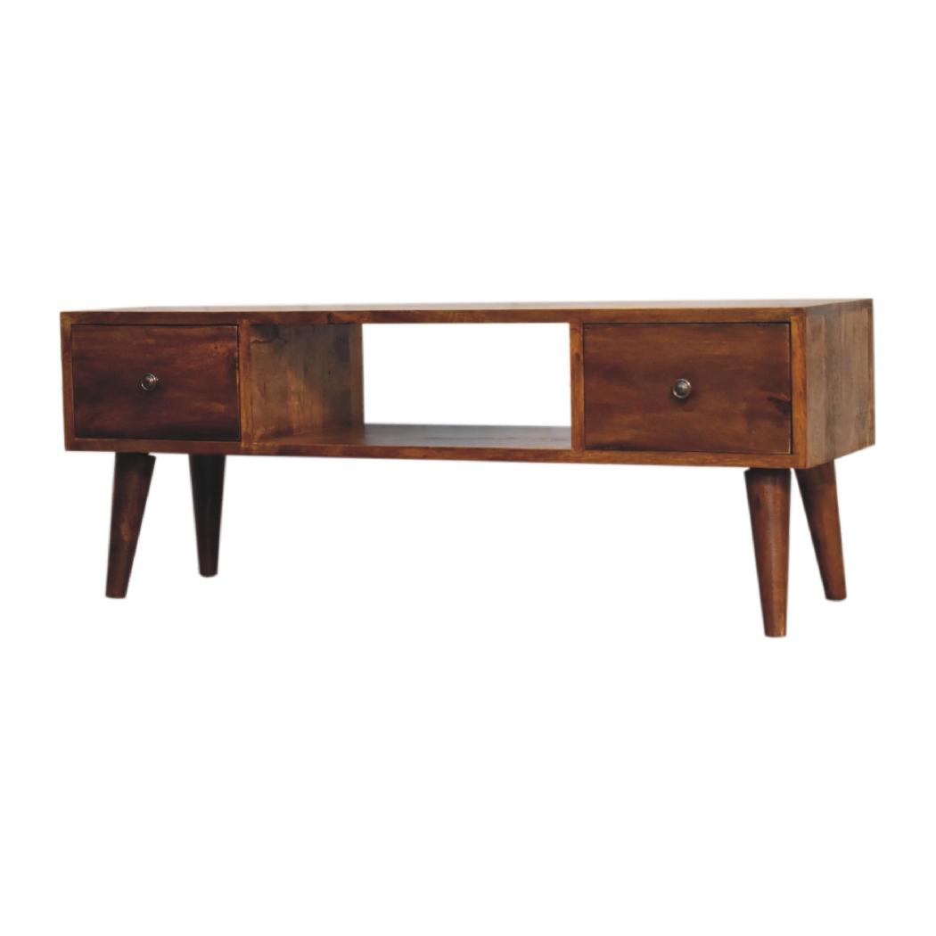 Classic Coffee Table | Solid Mango Wood | Chestnut Finish | Living Room