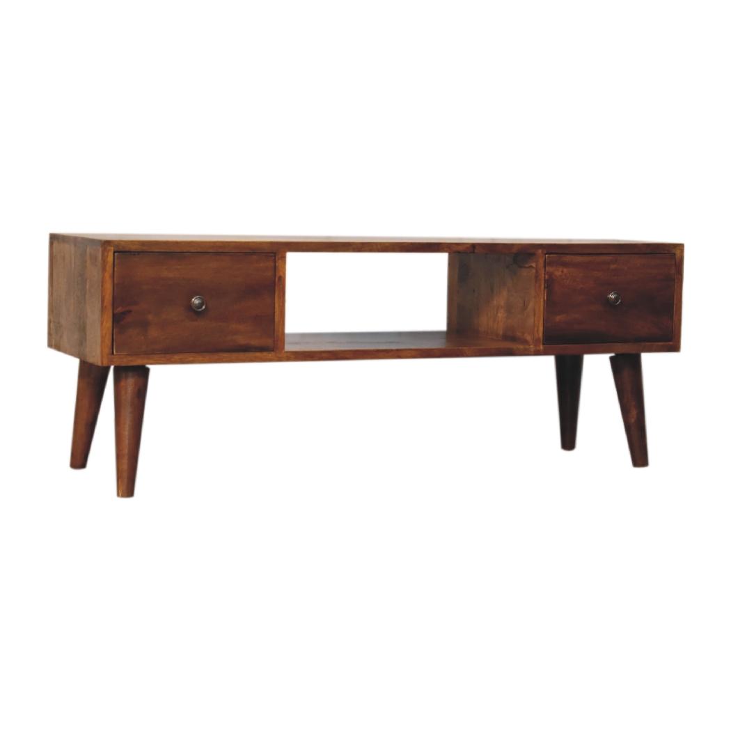 Classic Coffee Table | Solid Mango Wood | Chestnut Finish | Living Room