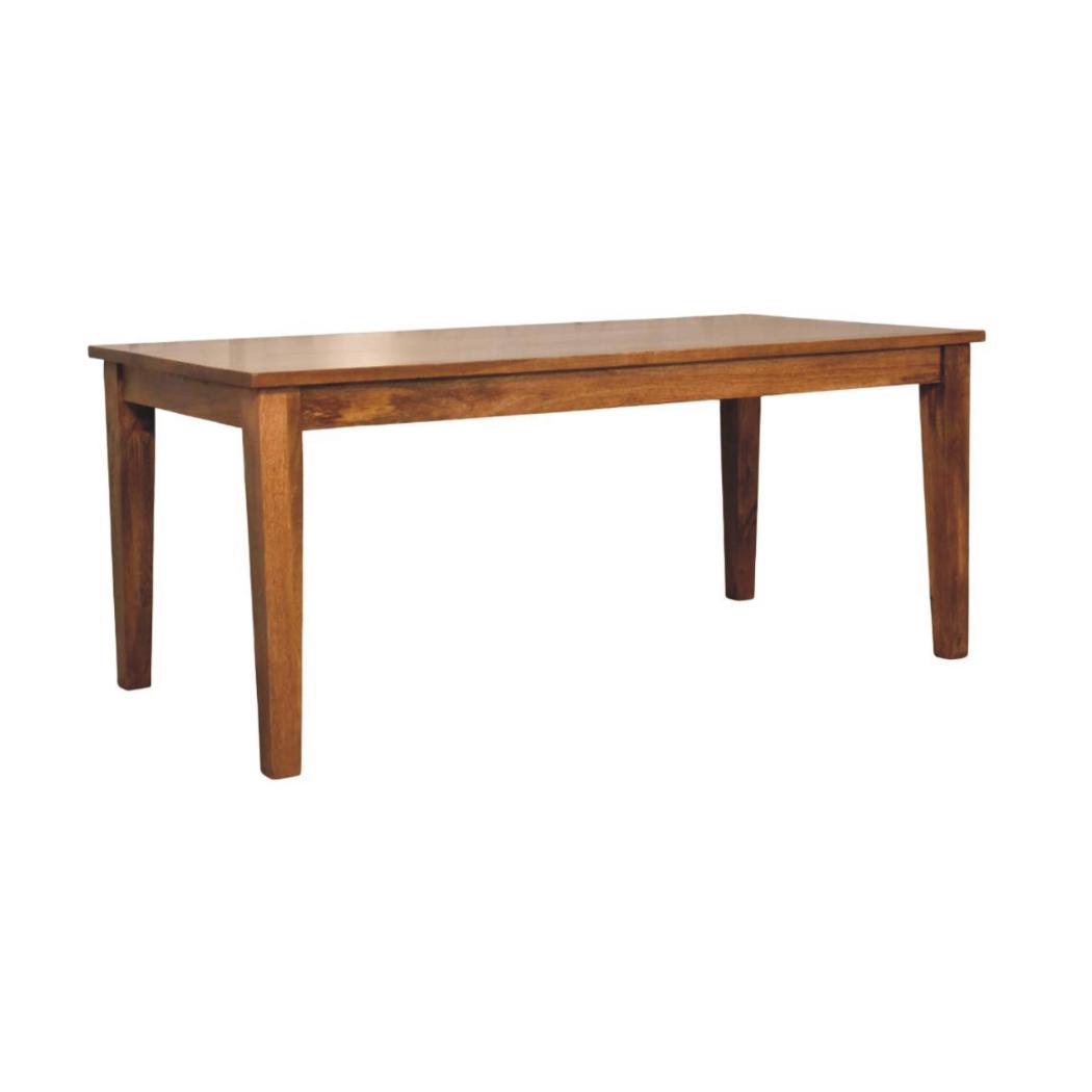 Classic Golden Teak Dining Table | Solid Wood Design