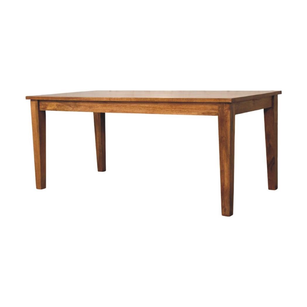 Classic Golden Teak Dining Table | Solid Wood Design