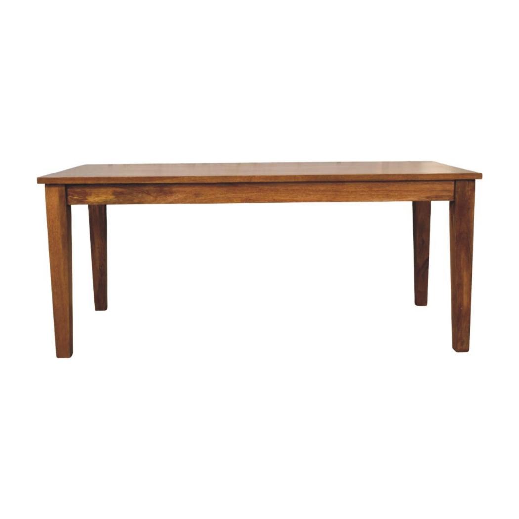 Classic Golden Teak Dining Table | Solid Wood Design