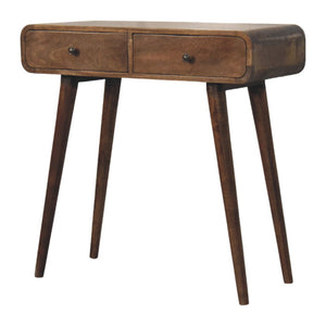 Classic Grey Rounded Console Table | Solid Wood Hallway Table