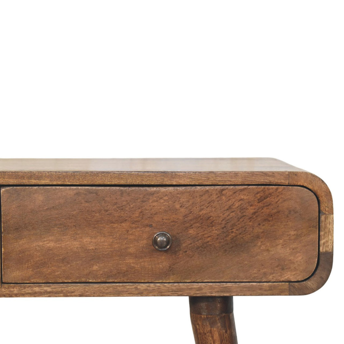 Classic Grey Rounded Console Table | Solid Wood Hallway Table