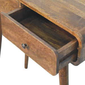 Classic Grey Rounded Console Table | Solid Wood Hallway Table