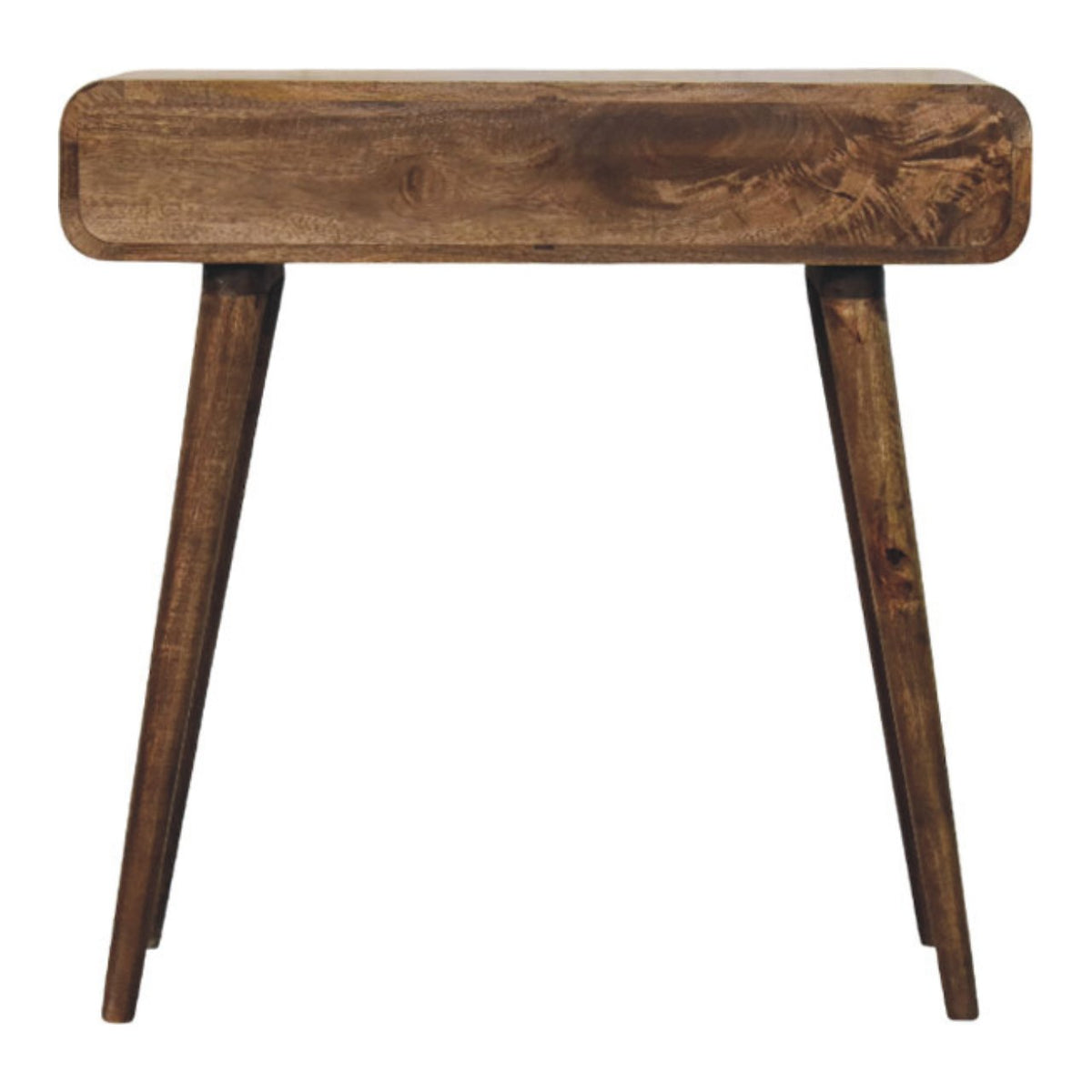 Classic Grey Rounded Console Table | Solid Wood Hallway Table