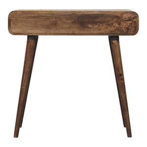 Classic Grey Rounded Console Table | Solid Wood Hallway Table