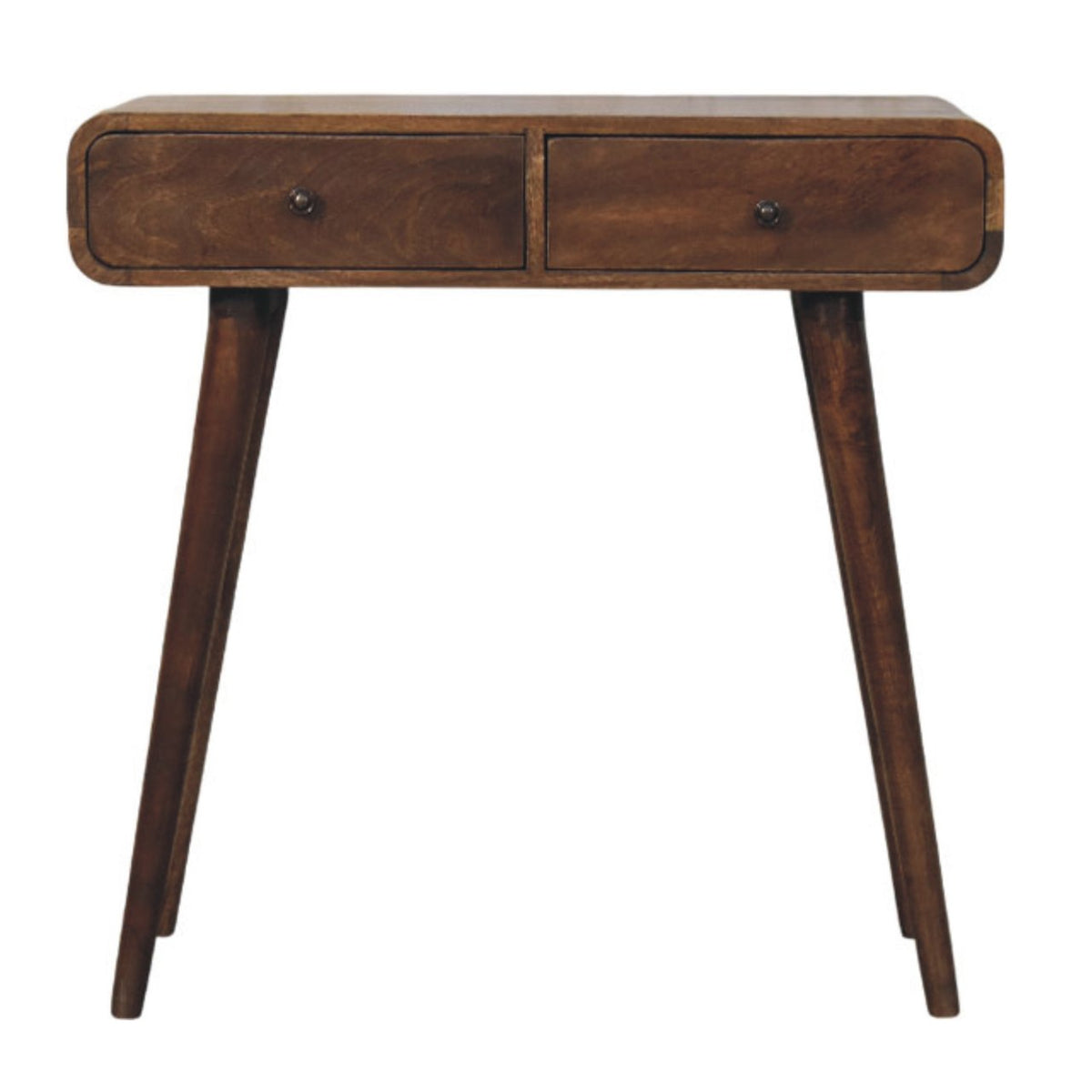 Classic Grey Rounded Console Table | Solid Wood Hallway Table