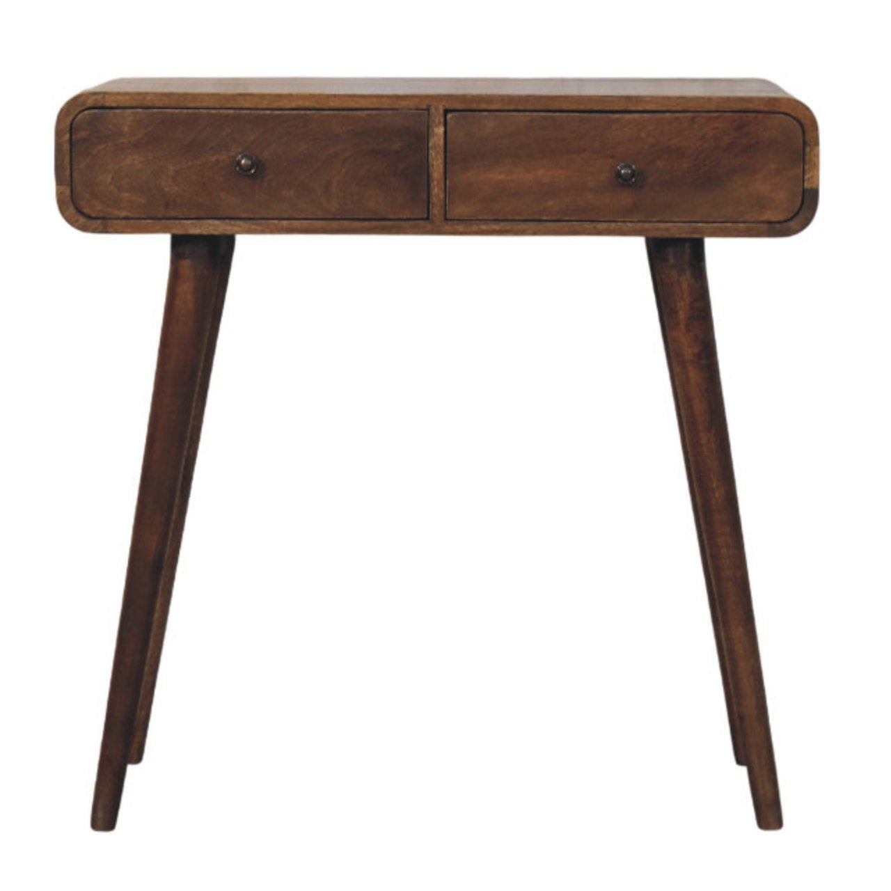 Classic Grey Rounded Console Table | Solid Wood Hallway Table