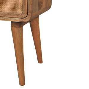 Close-Knit 2 Drawer Bedside | Solid Mango Wood & Woven Detail | Natural Wood Finish | 2 Drawer Storage