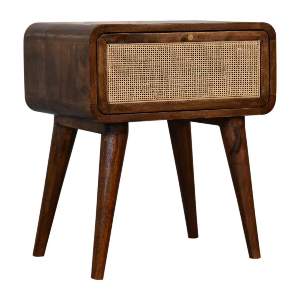 Close-Knit Bedside Table | Chestnut Finish | Textured Bedroom Storage