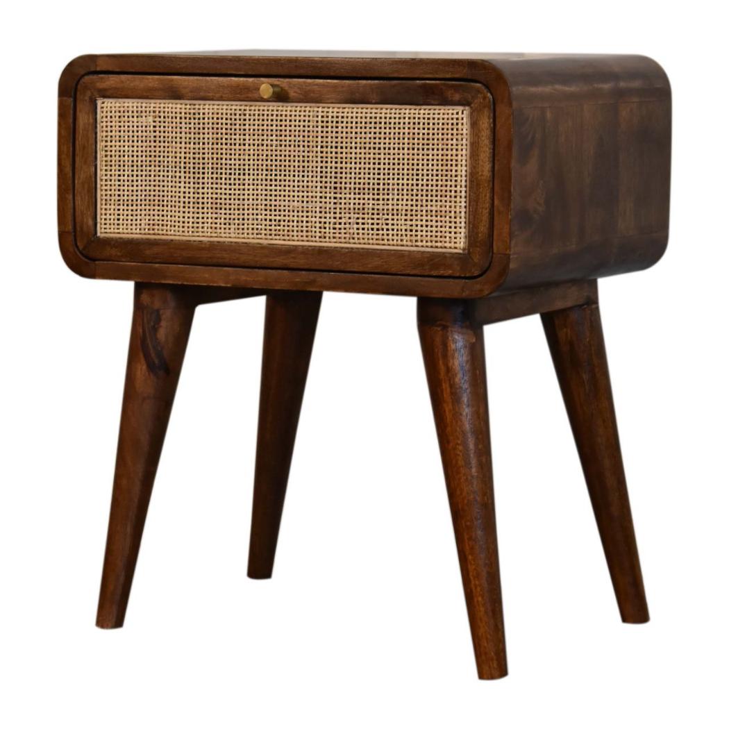 Close-Knit Bedside Table | Chestnut Finish | Textured Bedroom Storage