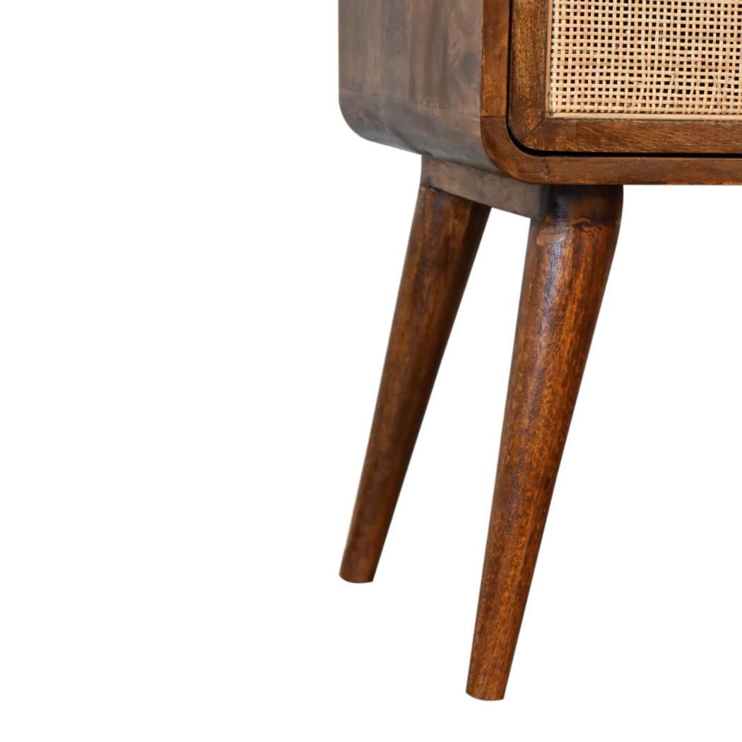 Close-Knit Bedside Table | Chestnut Finish | Textured Bedroom Storage