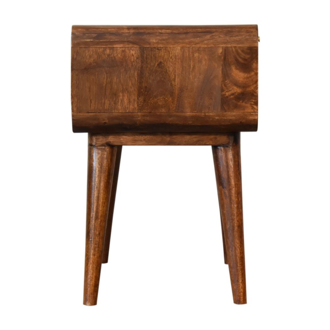 Close-Knit Bedside Table | Chestnut Finish | Textured Bedroom Storage