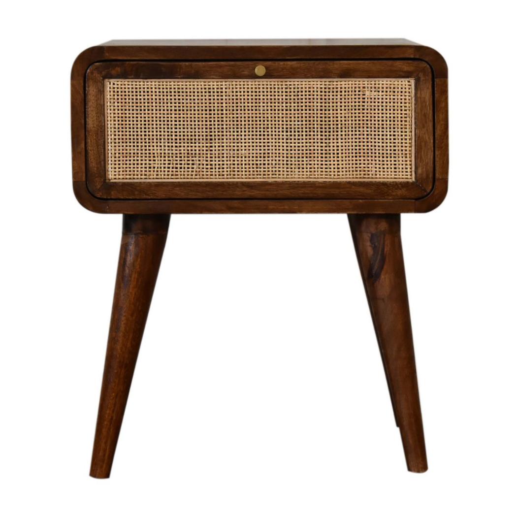 Close-Knit Bedside Table | Chestnut Finish | Textured Bedroom Storage